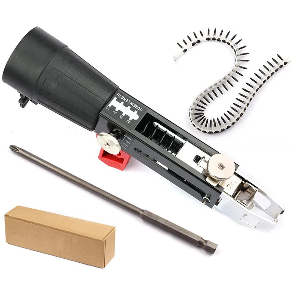 Automatic Screw Driver Cadeia Nail Gun Adapter, Bocal de broca elétrica, Woodwork Screw Drive, Auto Feed Power Tool, acessório