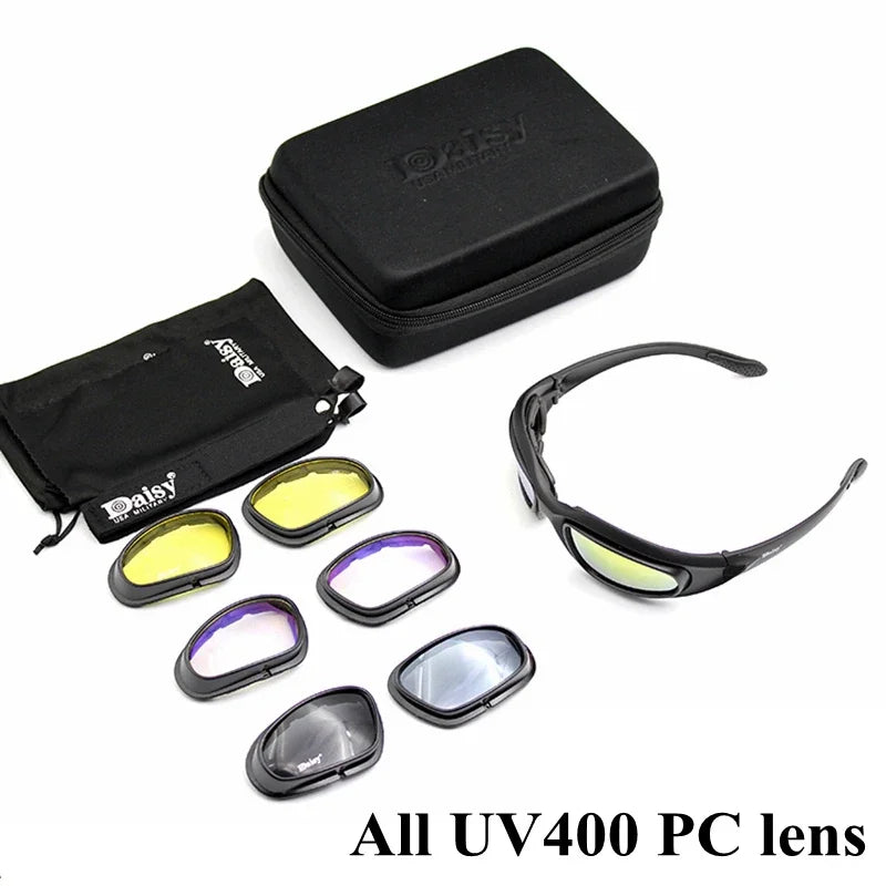 Desert-Unisex UV Protection Sunglasses, 4 Lentes, Óculos de Proteção, Esportes, Caça, Exterior, Caminhada, Óculos Táticos