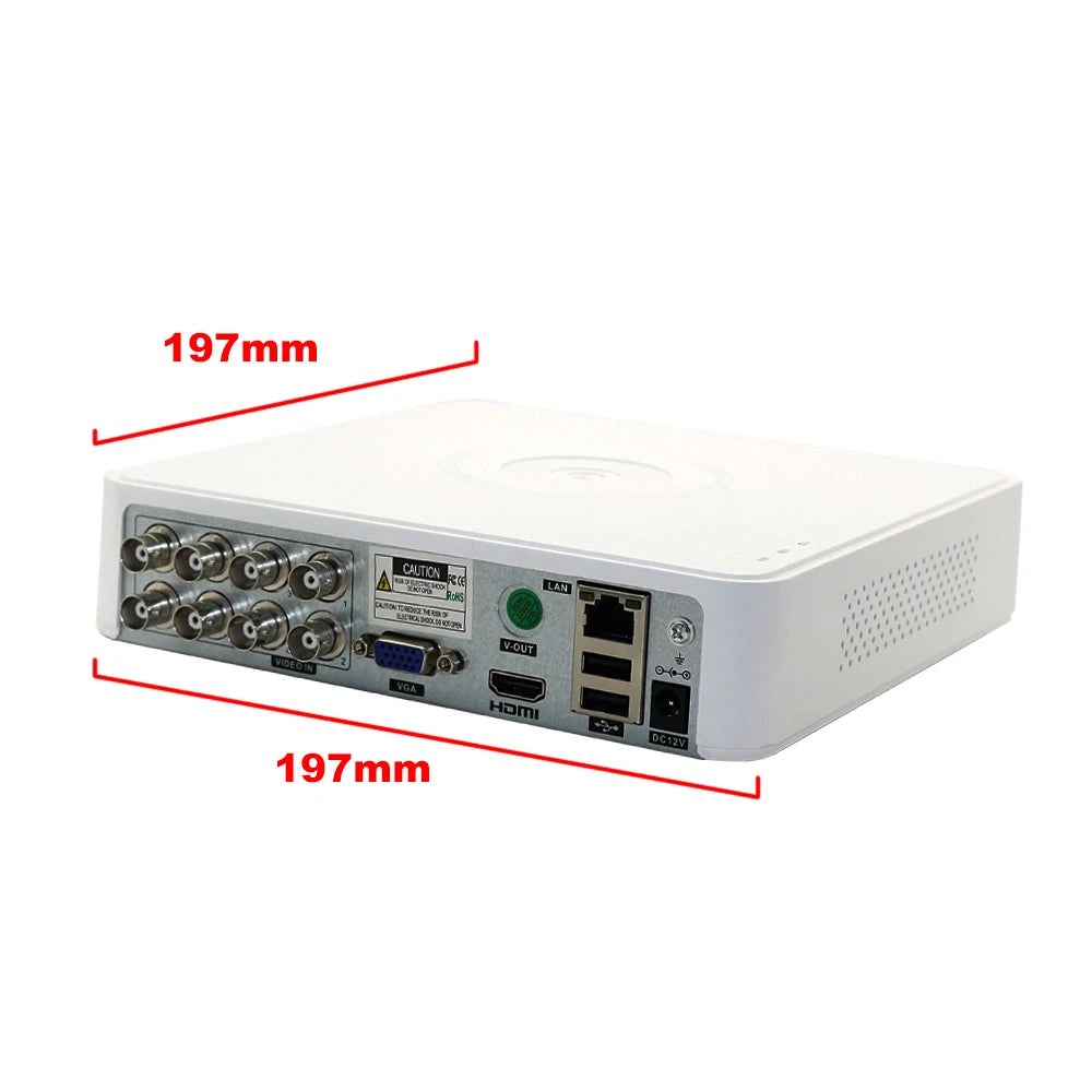 Câmera de segurança híbrida DVR CCTV, áudio sobre coaxial para 5MP, 12.5Fps, 1080p, 720p, TVI, CVI, CVBS, IP, Onvif Cam, 4 canais, 8 canais, 5M-N