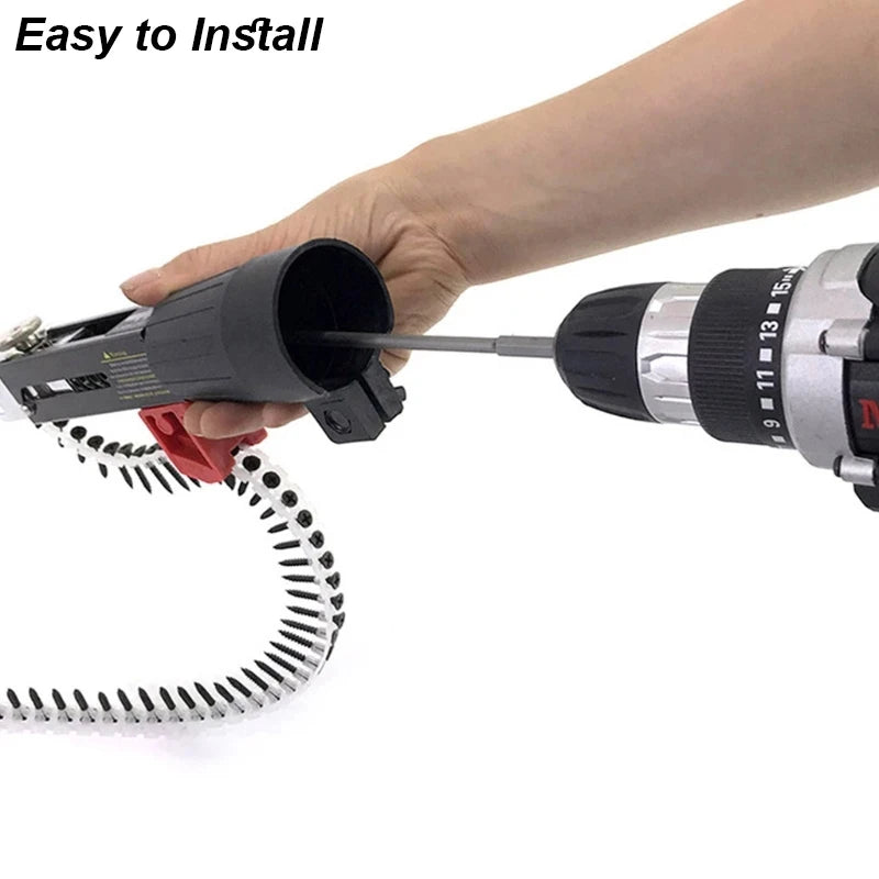 Automatic Screw Driver Cadeia Nail Gun Adapter, Bocal de broca elétrica, Woodwork Screw Drive, Auto Feed Power Tool, acessório