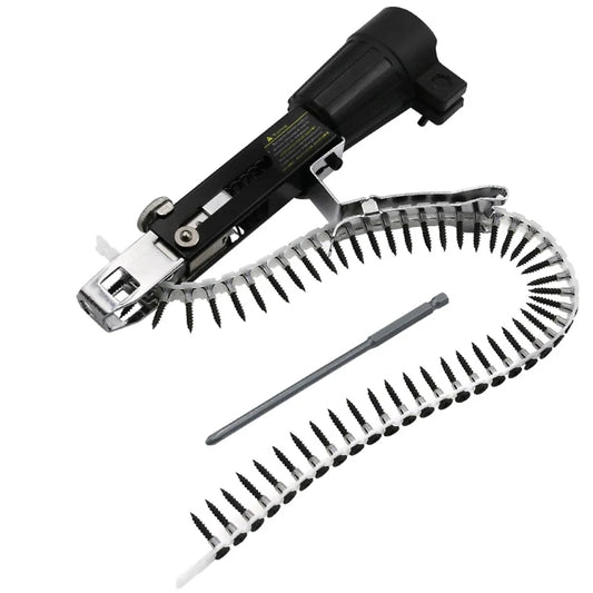 Adaptador de pistola de pregos de corrente de parafuso automático, comprimento de parafuso ajustável, adequado para broca elétrica, ferramentas para trabalhar madeira
