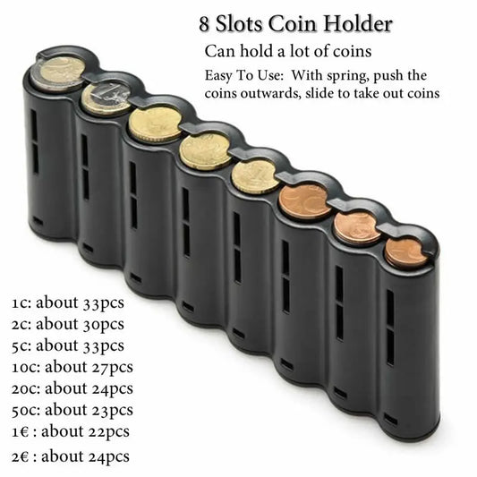 Multi bolso motorista garçom bolsa cintura carteira 8 slots euro moeda dispensador titular classificador coletor fanny pacote dinheiro recibo