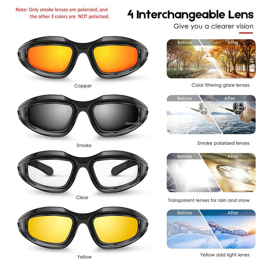Desert-Unisex UV Protection Sunglasses, 4 Lentes, Óculos de Proteção, Esportes, Caça, Exterior, Caminhada, Óculos Táticos